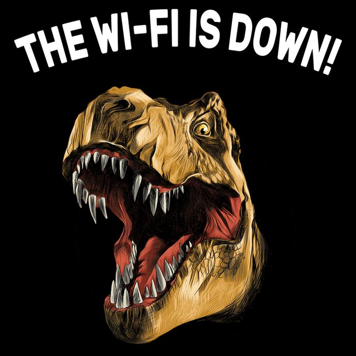 The Wifi Is Down Funny T-rex Cooling Performance Long Sleeve Crew