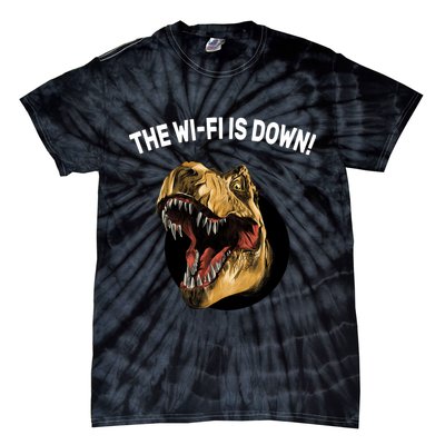 The Wifi Is Down Funny T-rex Tie-Dye T-Shirt