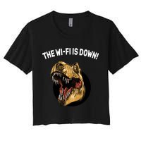 The Wifi Is Down Funny T-rex Crop Top
