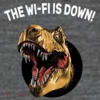 The Wifi Is Down Funny T-rex Flexfit Unipanel Trucker Cap