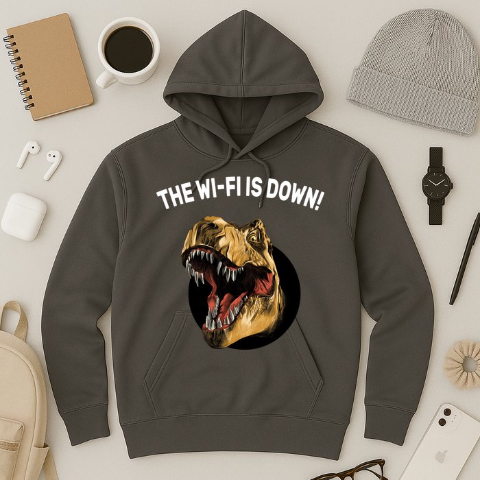 The Wifi Is Down Funny T-rex Hoodie