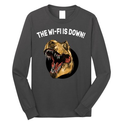 The Wifi Is Down Funny T-rex Long Sleeve Shirt
