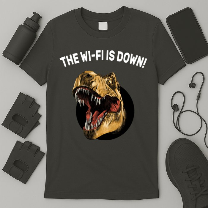 The Wifi Is Down Funny T-rex T-Shirt