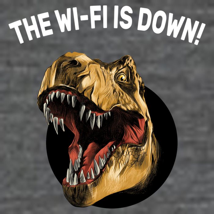 The Wifi Is Down Funny T-rex T-Shirt