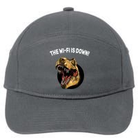 The Wifi Is Down Funny T-rex 7-Panel Snapback Hat