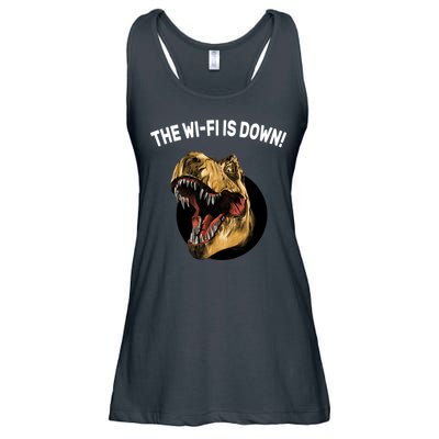 The Wifi Is Down Funny T-rex Ladies Essential Flowy Tank