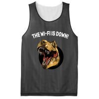 The Wifi Is Down Funny T-rex Mesh Reversible Basketball Jersey Tank