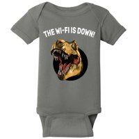 The Wifi Is Down Funny T-rex Baby Bodysuit