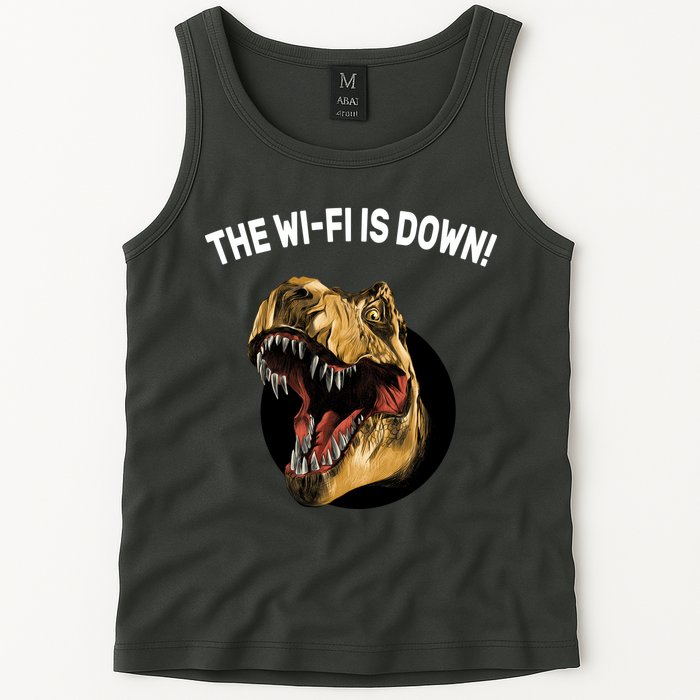 The Wifi Is Down Funny T-rex Tank Top