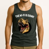 The Wifi Is Down Funny T-rex Tank Top