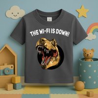 The Wifi Is Down Funny T-rex Toddler T-Shirt