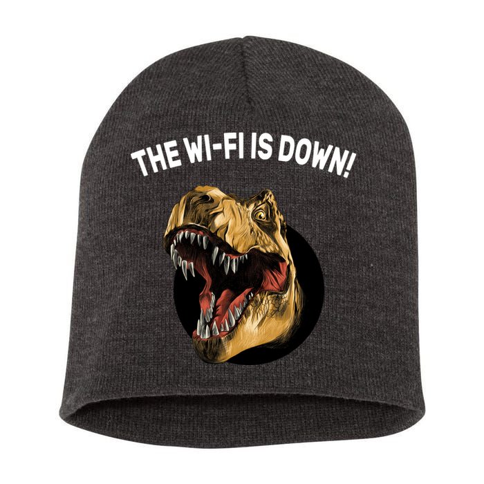 The Wifi Is Down Funny T-rex Short Acrylic Beanie