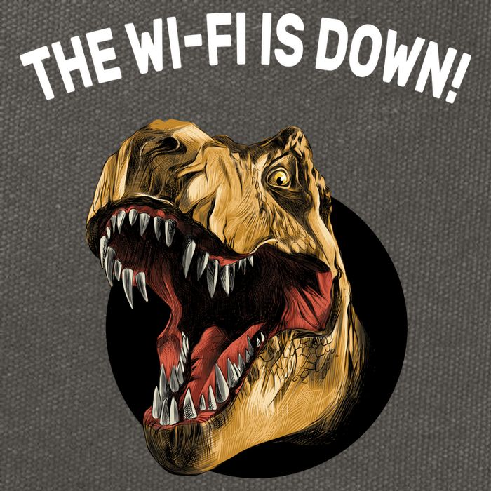 The Wifi Is Down Funny T-rex Cotton Canvas Backpack