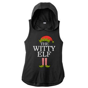 The Witty Elf Matching Christmas Ladies PosiCharge Tri-Blend Wicking Draft Hoodie Tank