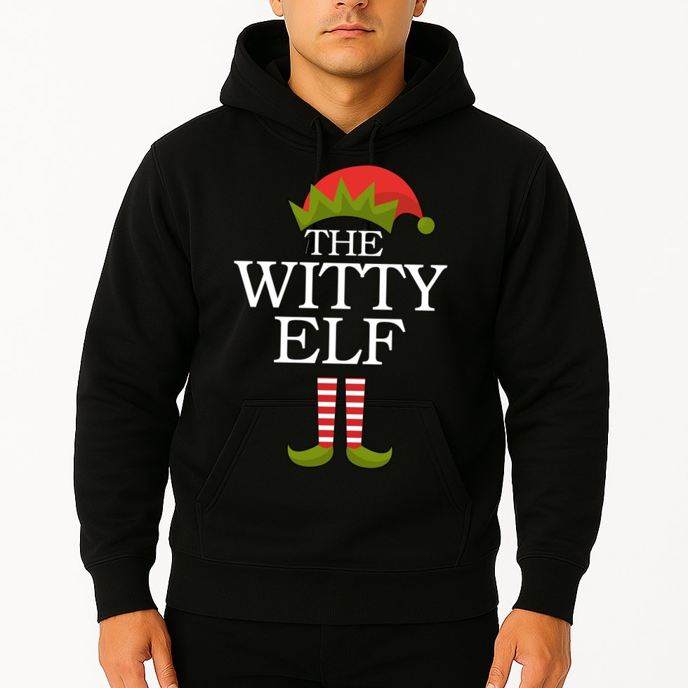 The Witty Elf Matching Christmas Hoodie