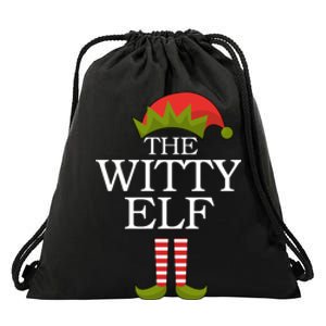 The Witty Elf Matching Christmas Drawstring Bag