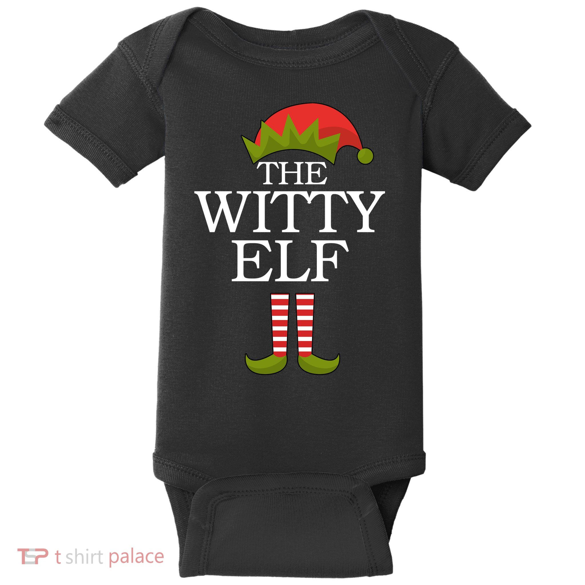 The Witty Elf Matching Christmas Baby Bodysuit
