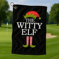 The Witty Elf Matching Christmas Golf Towel