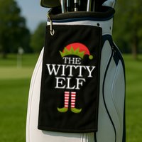 The Witty Elf Matching Christmas Golf Towel