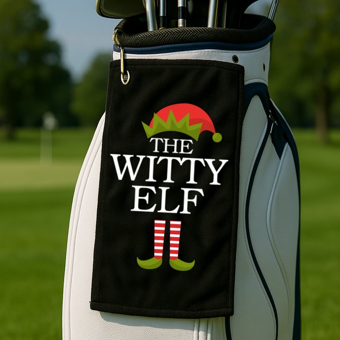 The Witty Elf Matching Christmas Golf Towel