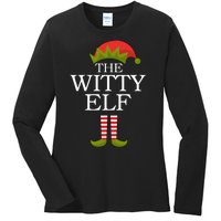 The Witty Elf Matching Christmas Ladies Long Sleeve Shirt