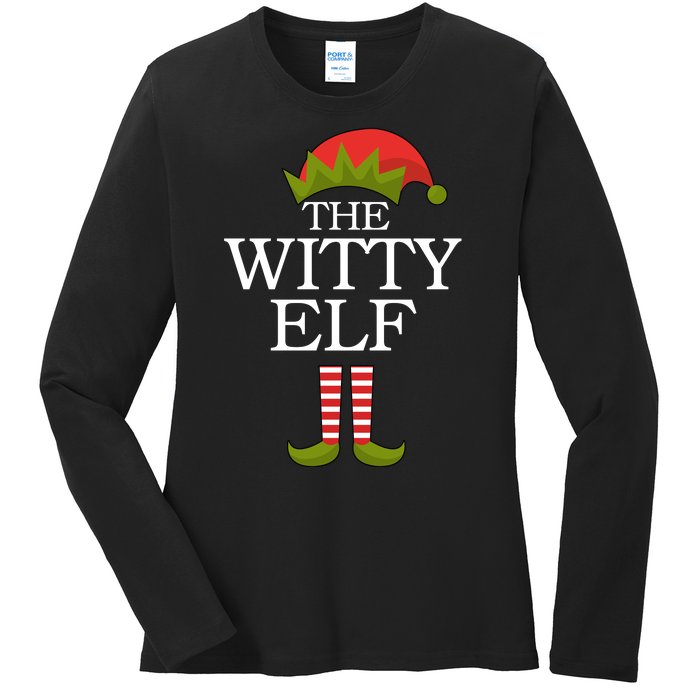 The Witty Elf Matching Christmas Ladies Long Sleeve Shirt