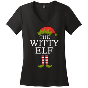 The Witty Elf Matching Christmas Women's V-Neck T-Shirt