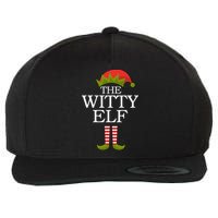 The Witty Elf Matching Christmas Wool Snapback Cap