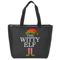 The Witty Elf Matching Christmas Zip Tote Bag