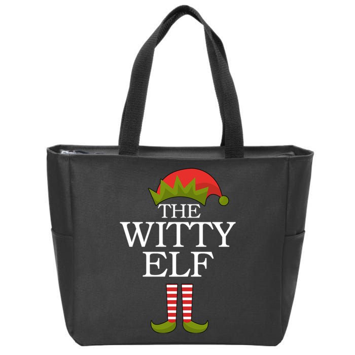 The Witty Elf Matching Christmas Zip Tote Bag