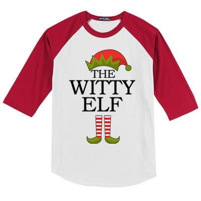 The Witty Elf Matching Christmas Kids Colorblock Raglan Jersey