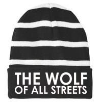 The Wolf of All Streets Classic Logo Striped Beanie with Solid Band