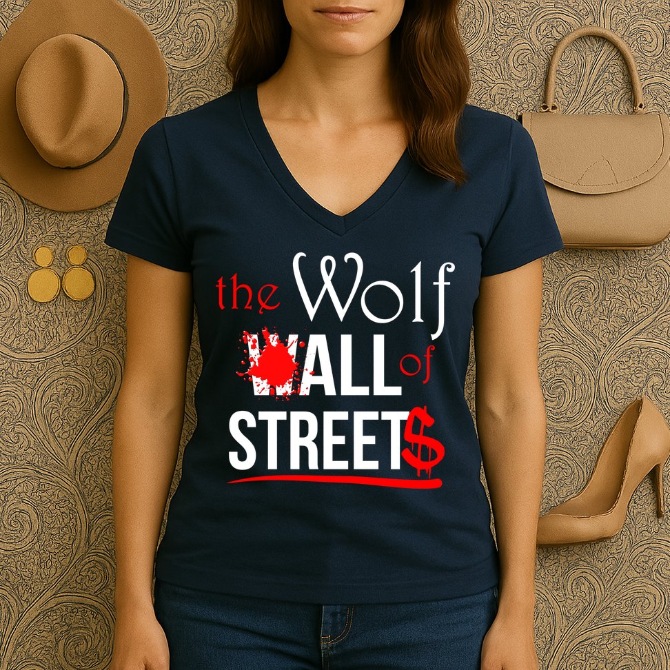 The Wolf of All Streets Wall Street Women's V-Neck T-Shirt