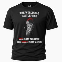 The World Is a Battlefield God is my Weapon Cooling Performance Crew T-Shirt