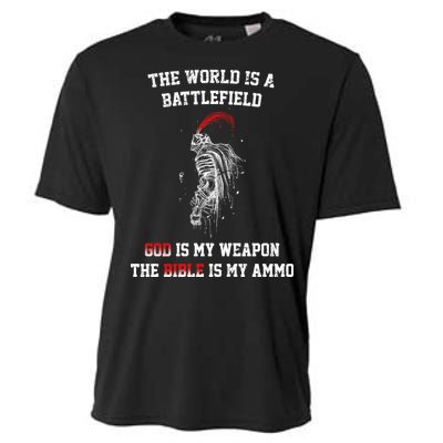 The World Is a Battlefield God is my Weapon Cooling Performance Crew T-Shirt