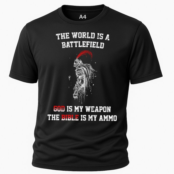 The World Is a Battlefield God is my Weapon Cooling Performance Crew T-Shirt