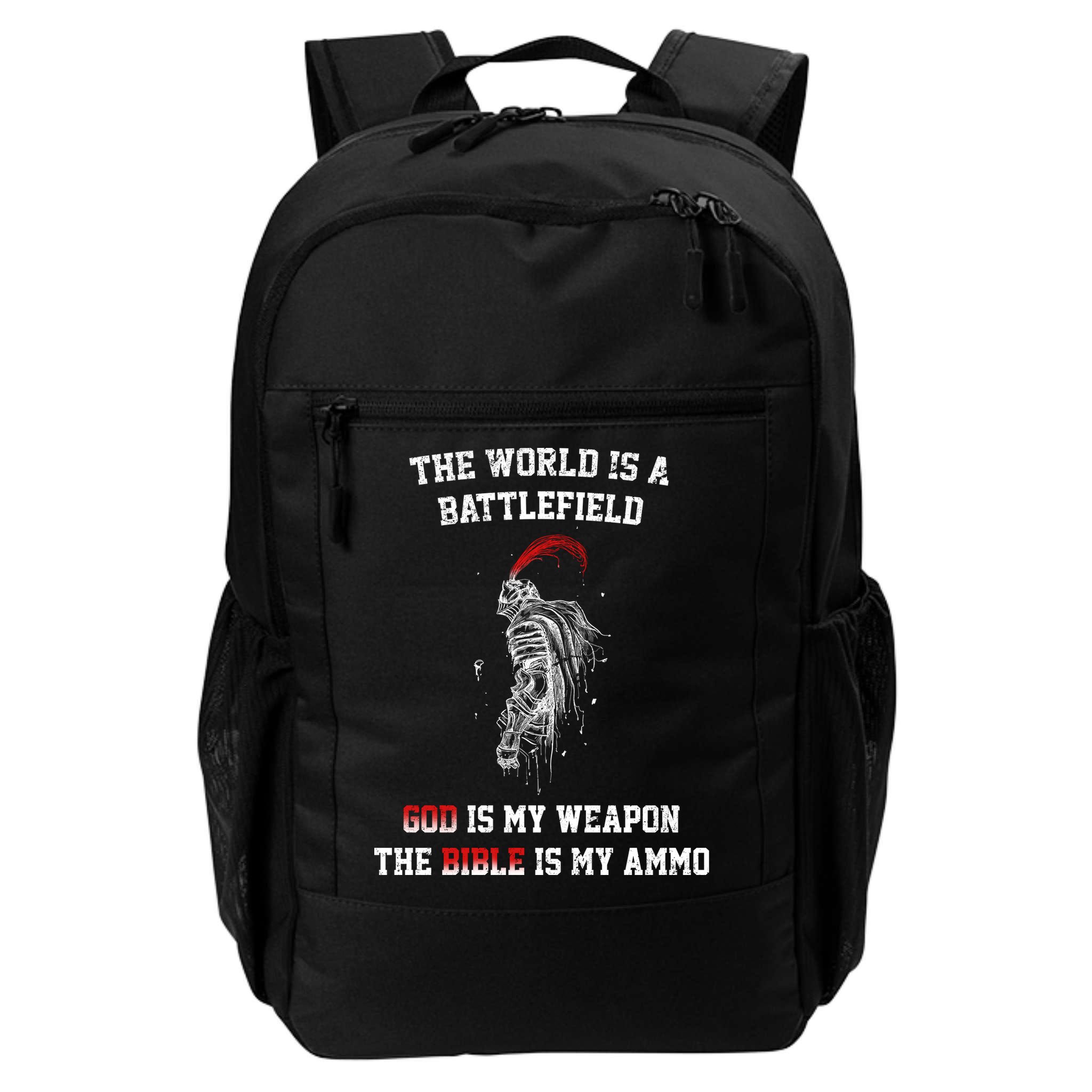 The World Is a Battlefield God is my Weapon Backpack