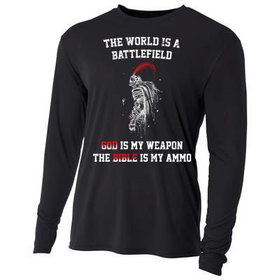 The World Is a Battlefield God is my Weapon Cooling Performance Long Sleeve Crew