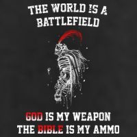 The World Is a Battlefield God is my Weapon Golf Towel