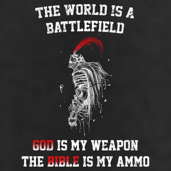 The World Is a Battlefield God is my Weapon Golf Towel
