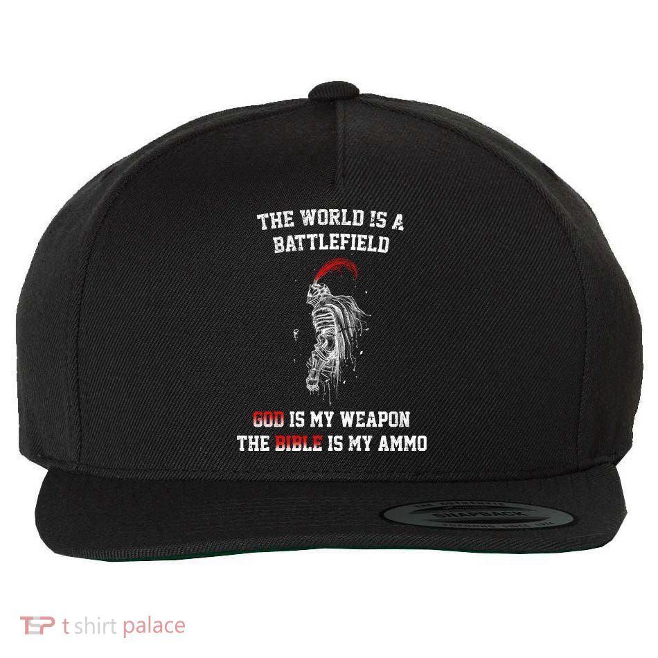 The World Is a Battlefield God is my Weapon Wool Snapback Cap