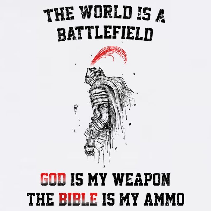 The World Is a Battlefield God is my Weapon Garment-Dyed Sweatshirt