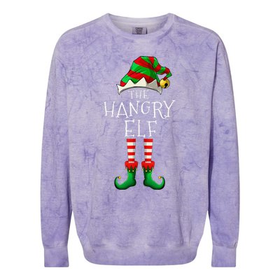 The Hangry Elf Family Matching Funny Christmas Costume Colorblast Crewneck Sweatshirt