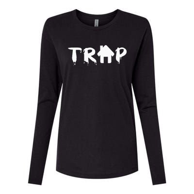 Trap House EDM Rave Festival Costume Outfit Dance Music Womens Cotton Relaxed Long Sleeve T-Shirt