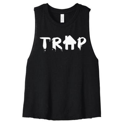 Trap House EDM Rave Festival Costume Outfit Dance Music Women's Racerback Cropped Tank