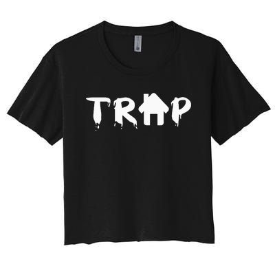 Trap House EDM Rave Festival Costume Outfit Dance Music Women's Crop Top Tee