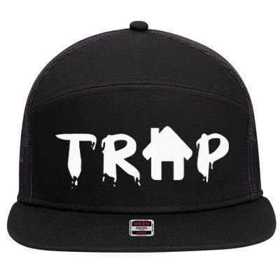 Trap House EDM Rave Festival Costume Outfit Dance Music 7 Panel Mesh Trucker Snapback Hat