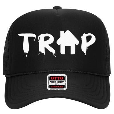 Trap House EDM Rave Festival Costume Outfit Dance Music High Crown Mesh Back Trucker Hat