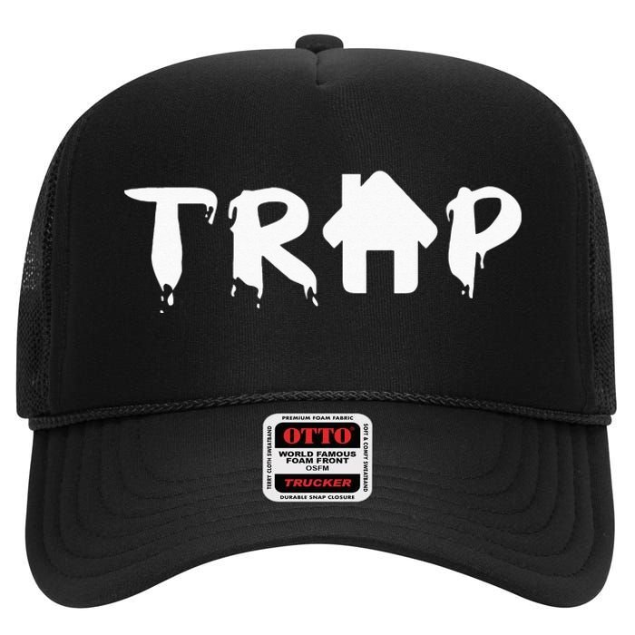 Trap House EDM Rave Festival Costume Outfit Dance Music High Crown Mesh Back Trucker Hat