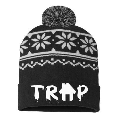 Trap House EDM Rave Festival Costume Outfit Dance Music USA-Made Snowflake Beanie